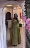 Ssc 722 Heavy Crunchy Silk Embroidery Work Gown With Pant Dupatta